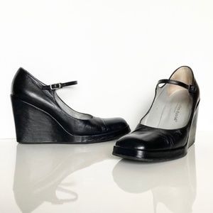 Vintage Charles David Platform Wedge Mary Janes